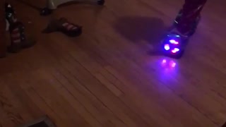 2-Year-Old Rides Hoverboard in Living Room