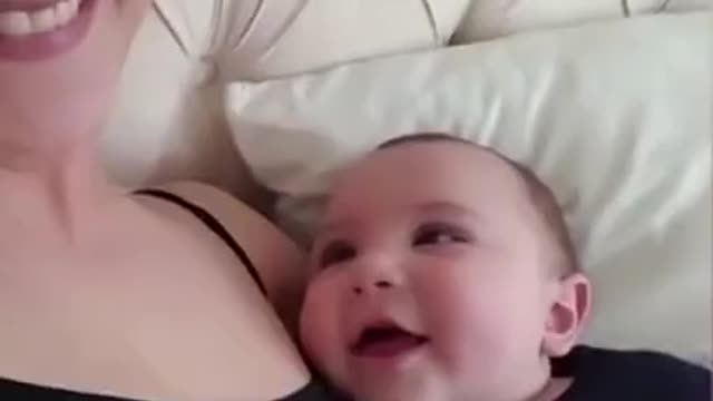 So Cute .!! Adorable Baby Looking His Mom’s Face With Love