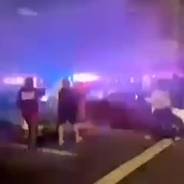 Police car plows through ANTIFA - Unknown Location