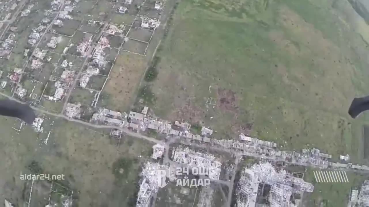 Bakhmut, a ghost town. A reconnaissance drone managed to penetrate through