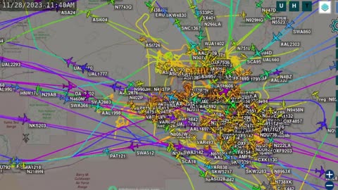 Phoenix Arizona Air Traffic Time Lapse - 48hrs - Nov 29th 2023