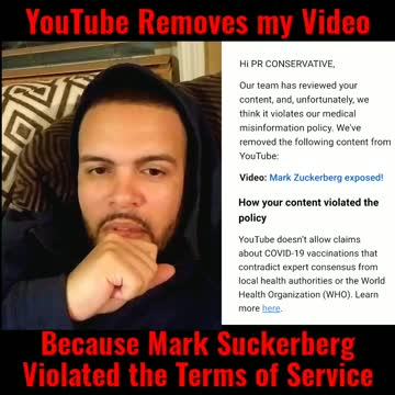 YouTube Removes my video because Mark Zuckerberg violated Covid polices