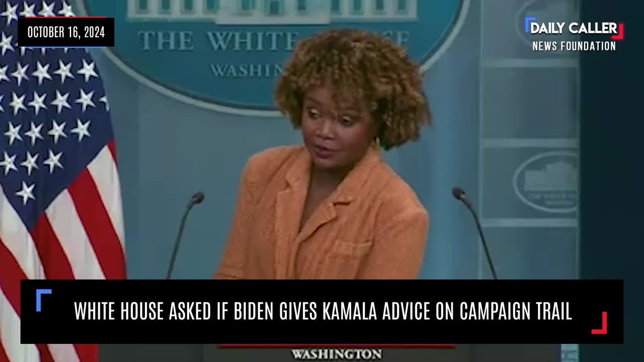 White House Asked if Biden Gives Kamala Advice on Campaign Trail