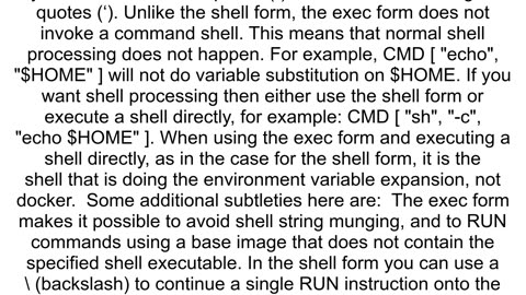 Differences Between Dockerfile Instructions in Shell and Exec Form