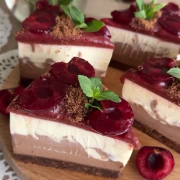 Муссовый шоколадный торт с черешней🍒