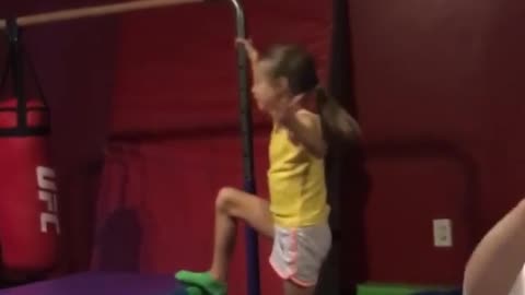 Collab copyright protection - girl yellow shirt hits face on pole