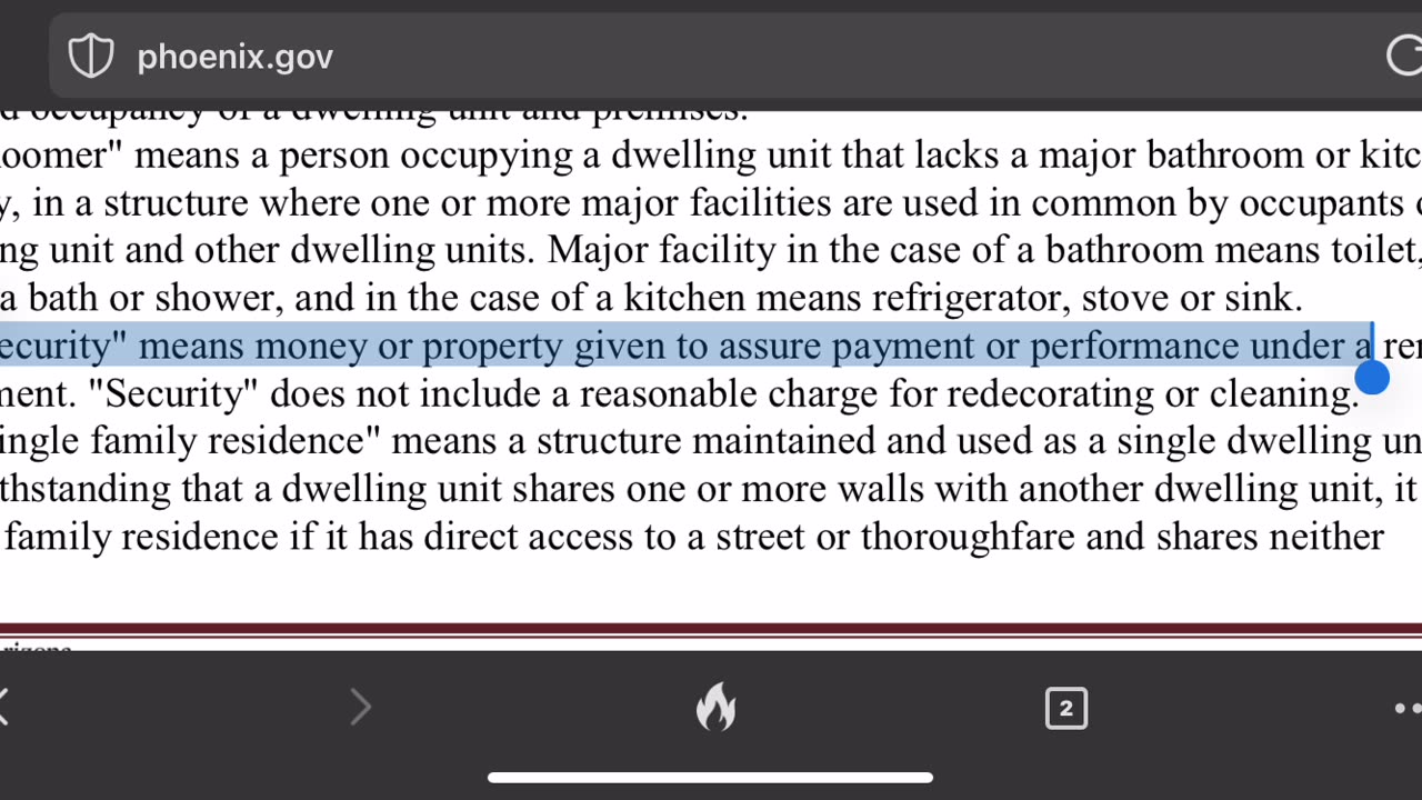 Arizona landlord tenant act. “Security” definition is not what you think 🤔