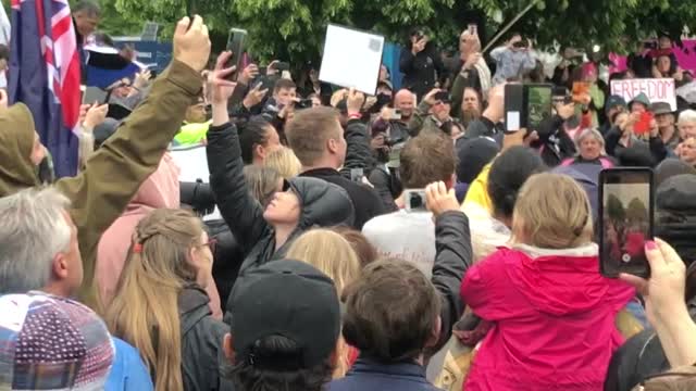 Haka at Freedom Protest in Christchurch NZ