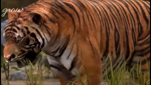 See why the tiger eats the giant saltwater crocodile?