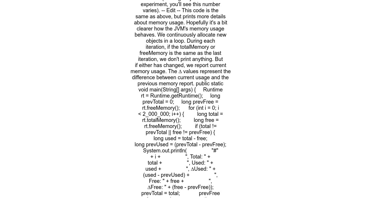 How can I get the memory that my Java program uses via Java's Runtime API