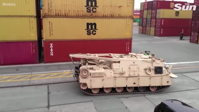 US military equipment arrives in Polish port