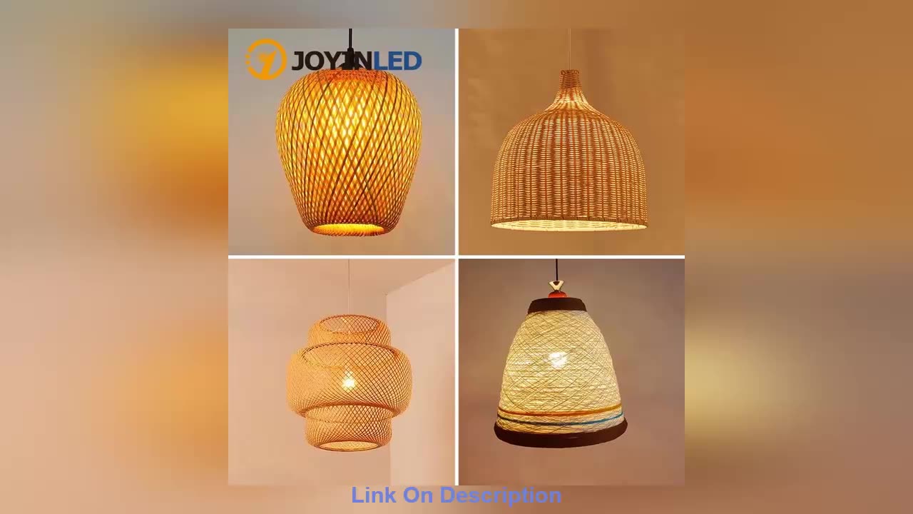 Slide Classical Bamboo Weaving Chandelier Lamp Handmade