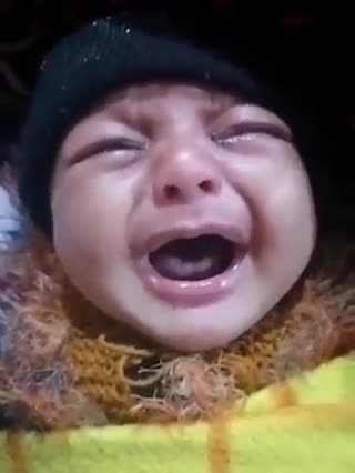 UKRAINIAN BABY CRYING FELT SLICE MY HEART.
