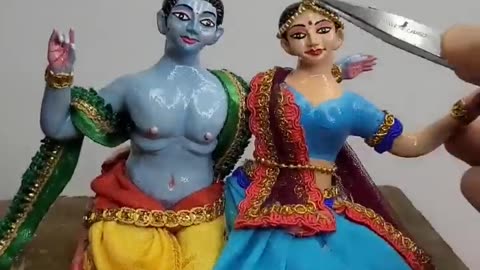 Radha krishna idol colouring process