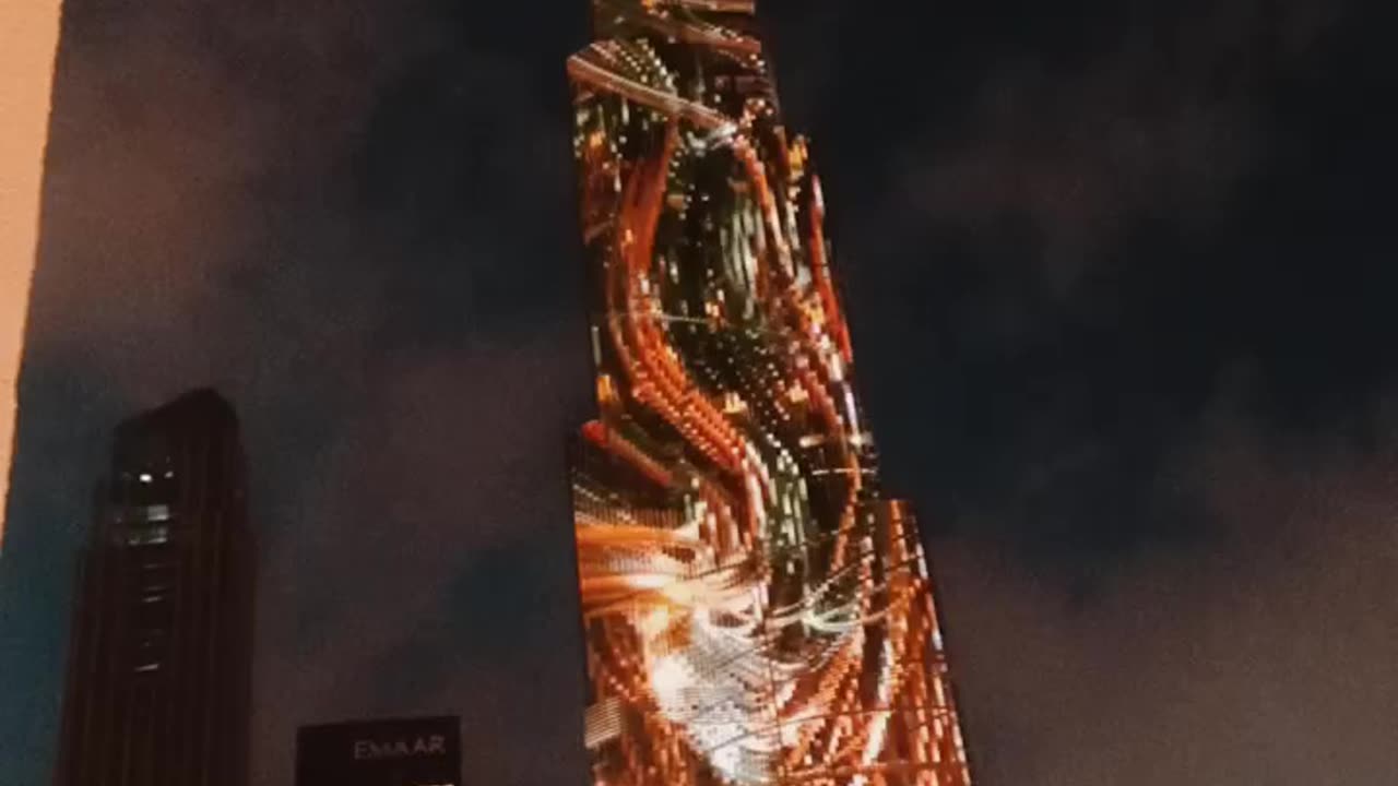 Night view of world big tower Burj khalifa