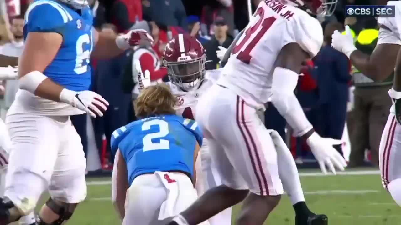 That's a Penalty - Ole Miss QB Helmet Ripped Clear Off