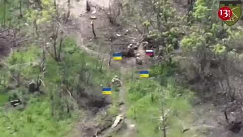 The only surviving Russian soldier in trench surrenders to Ukrainian fighters in fear