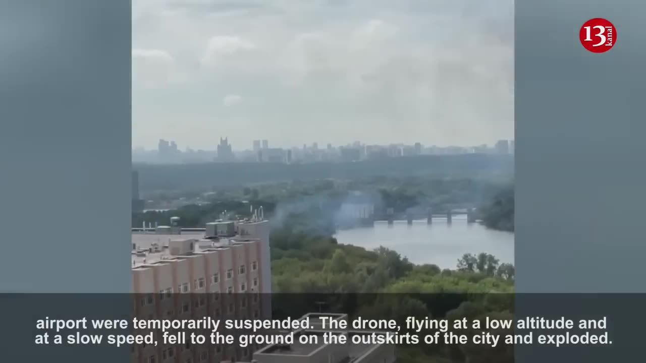 MOMENT: Ukrainian drone attack on Moscow caught on camera