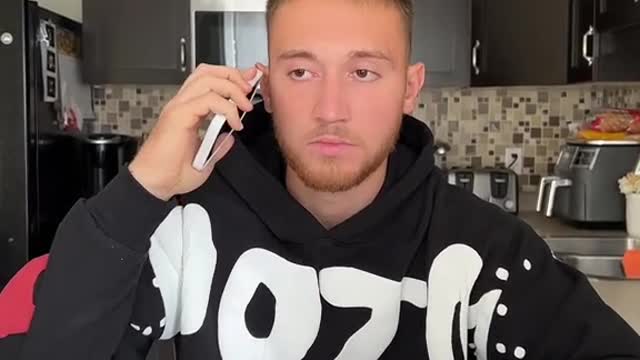 you are sitting at the dinner table with your mom and your girlfriend sends you a voice note