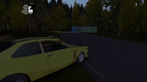 Yellow Car flips truck