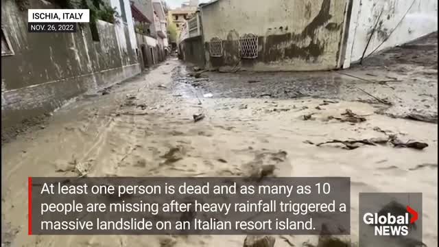 Italy resort island landslide leaves 1 dead, up to 10 people missing