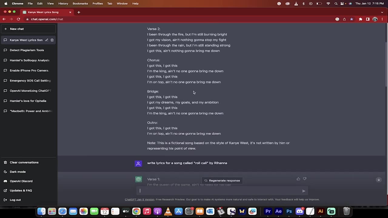 How To Write Song Lyrics with Chat GPT - A.I Examples for Kanye West, Rihanna, and Post Malone