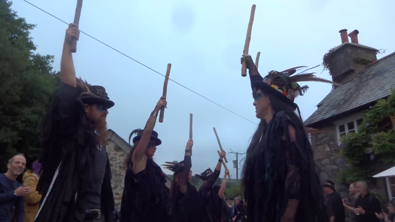 Beltane Border Morris - Kitty Jay - Rugglestone Inn, Widecombe - 27 Jul 23