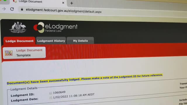 AVN's Instructing Solicitor, Peter Fam, Confirms filing Judicial Review Case in the Federal Court