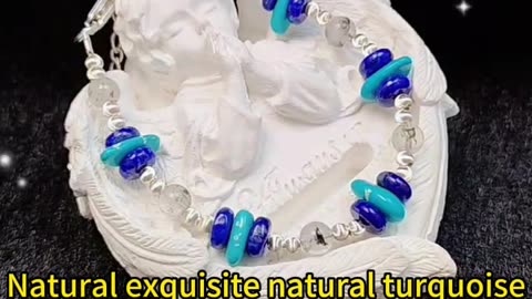 GN-20241016-01 Natural exquisite natural sterling treatment turquoise bracelet fashion
