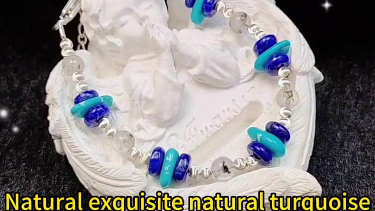 GN-20241016-01 Natural exquisite natural sterling treatment turquoise bracelet fashion
