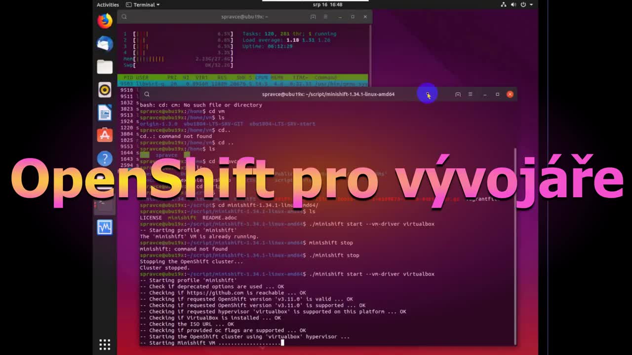 Test videa, Openshift