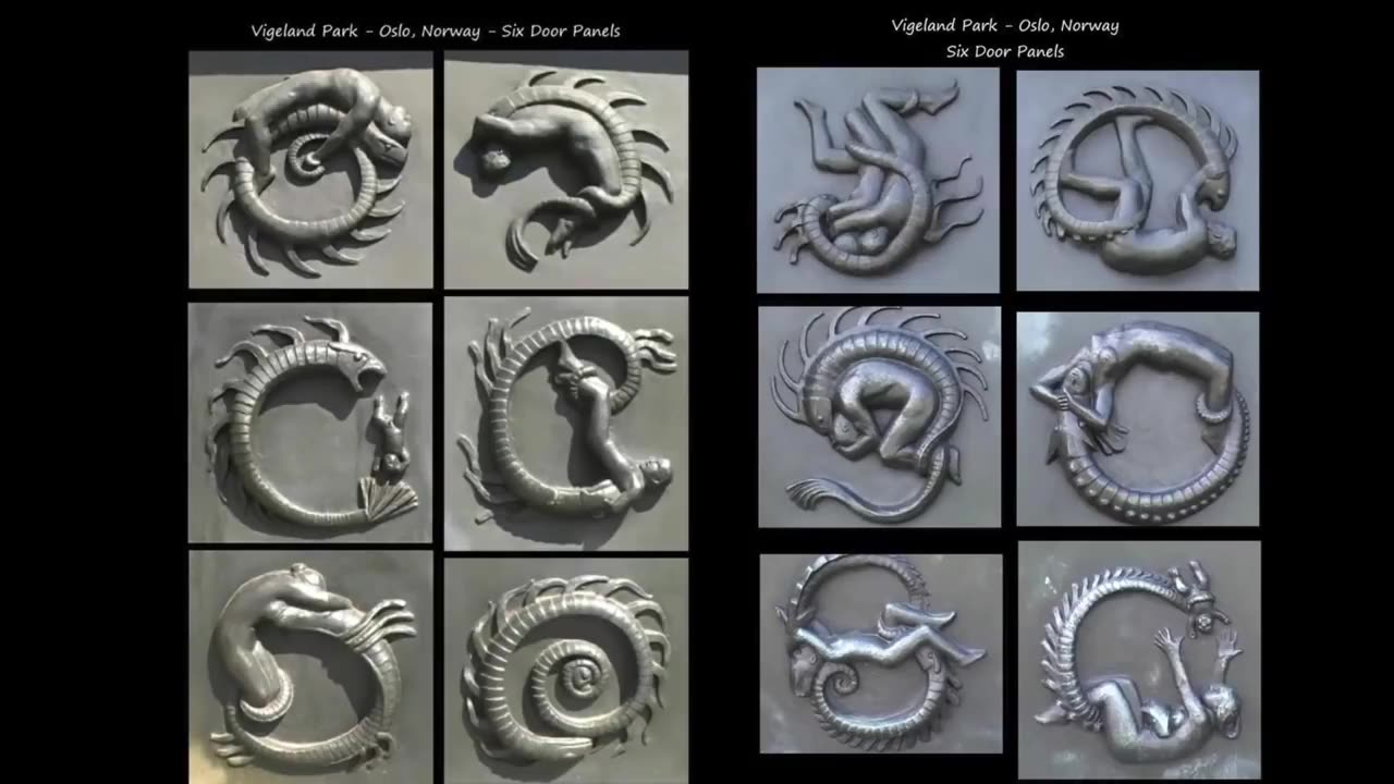 124. Esculturas de Adán Eva y Dracos en Parque Vigeland