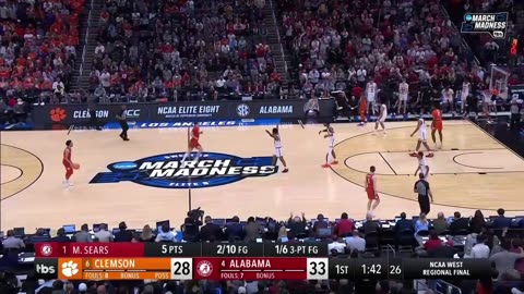 (4) Alabama vs (6) Clemson | CTSN Highlights | 2024 NCAA Tournament - Elite 8| March 30, 2024