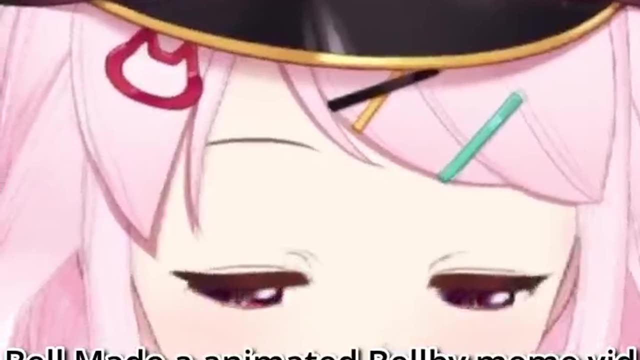 vtuber Bell Nekonogi listening to her beatbox Kirby bgm from her meme video