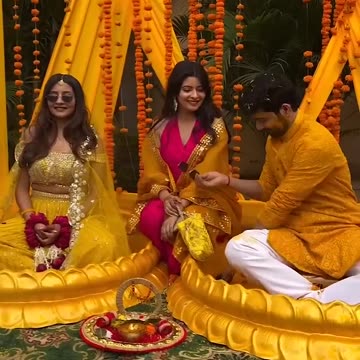 beautiful haldi wedding day #wedding #marriage #bride #groom oom #love