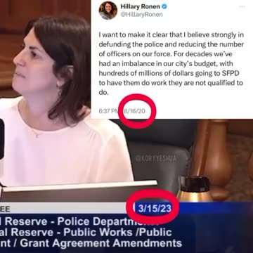 SF Rep Hillary Ronen | 2020: DEFUND the Police 2023: BEGS for Police