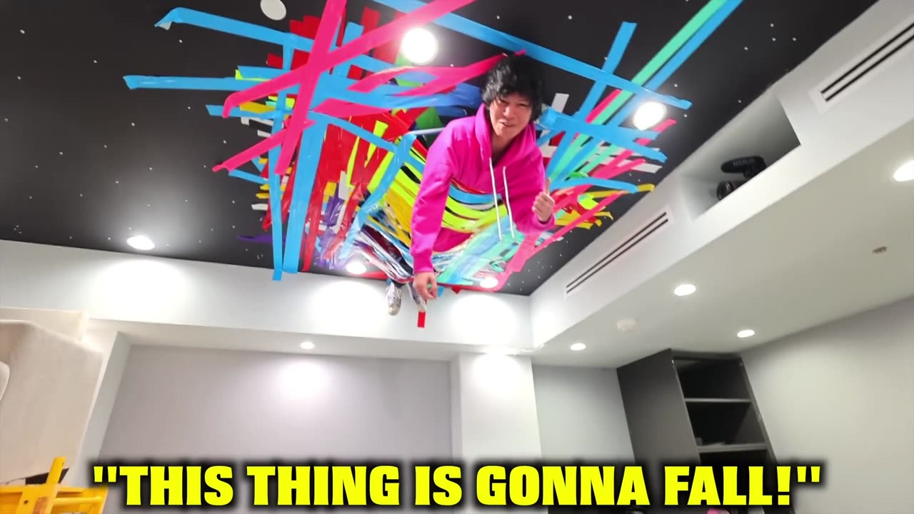 DUCT TAPED TO CEILING!! ((ALMOST GONE WRONG!!))