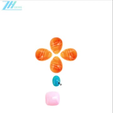 Natural turquoise spiny oyster cabochon pear-shape oval-shape square shape 06