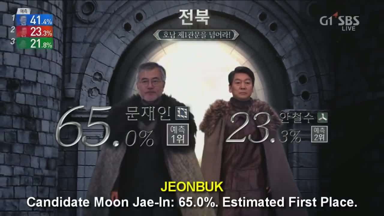 Insane South Korean Election Coverage: Game of Thrones (Eng Sub)