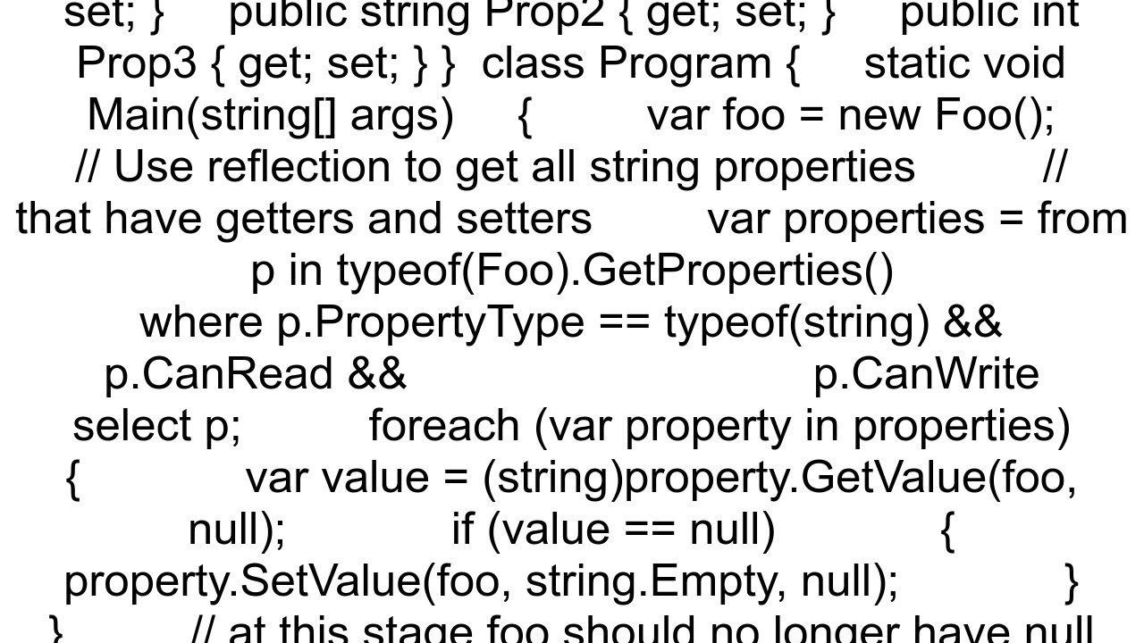 How to iterate on all properties of an object in C