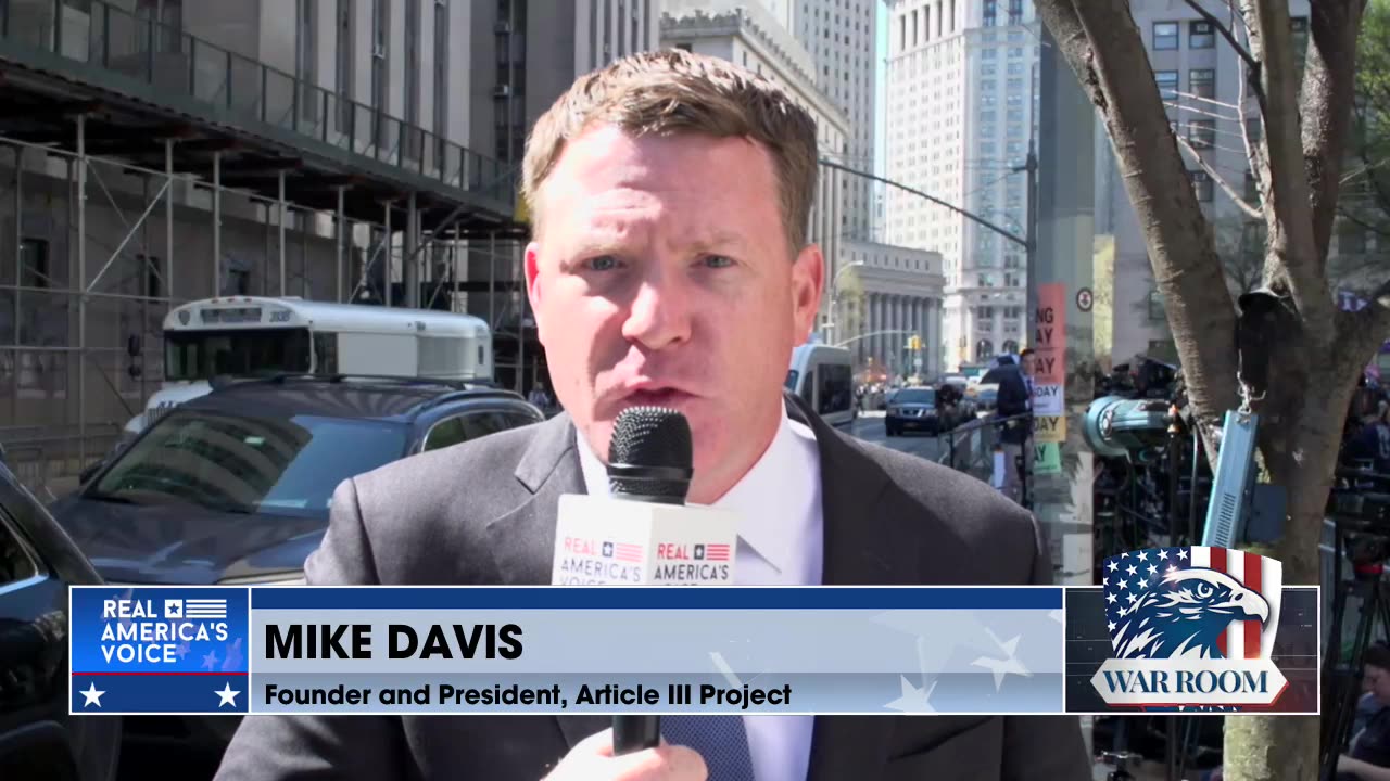 Mike Davis Reporting on the Start of Trump's Trial Live from New York for Steve Bannon's War Room