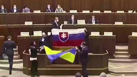 Unlike The Fascists In US Congress, Slovakia's Parliament Dealt With Ukraine Flag Like This