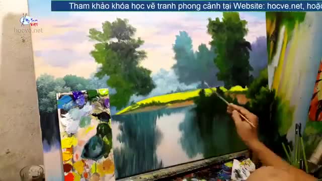 Landscape painting, with real typography