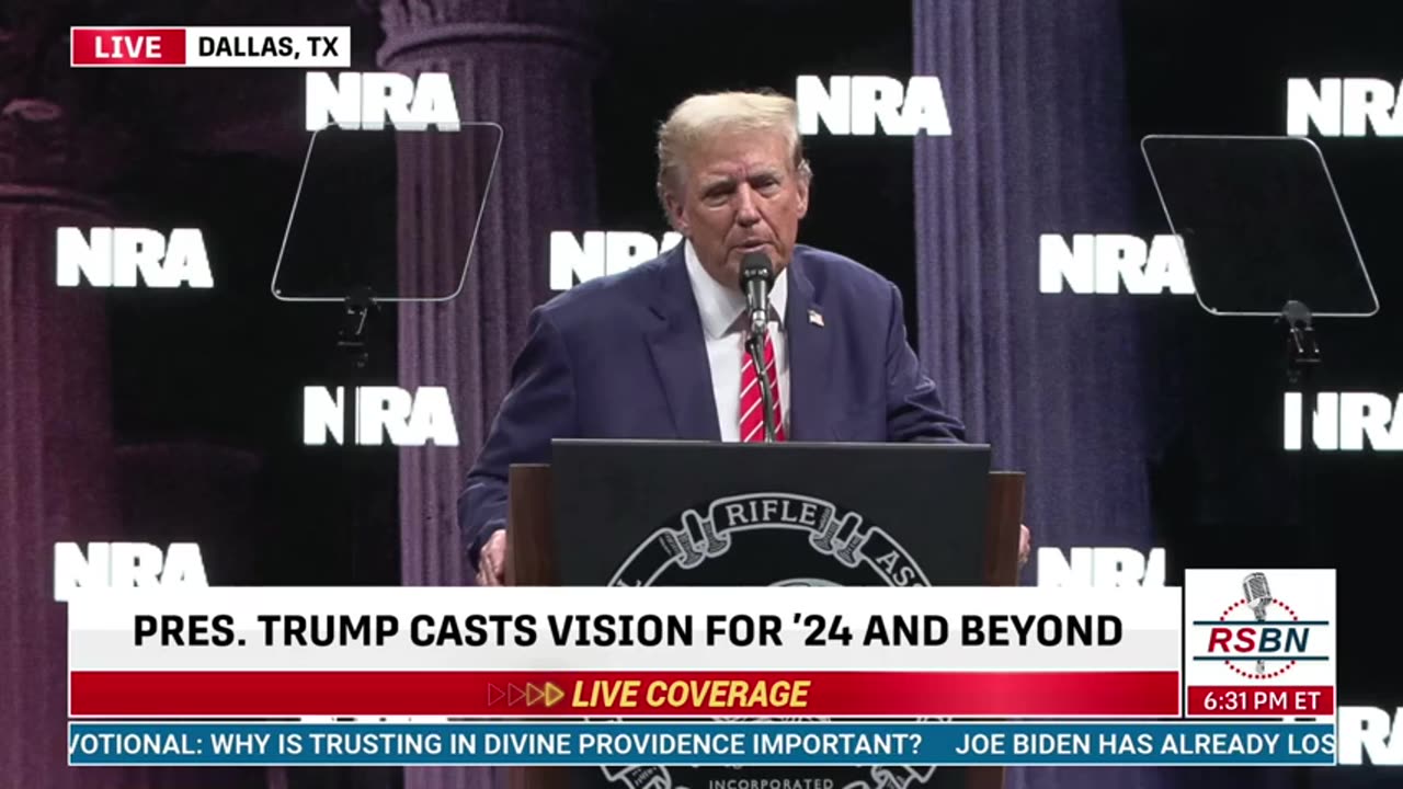 President Trump Delivers Remarks at NRA Meeting in Dallas, TX - 5/18/24