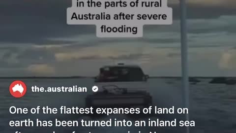 INLAND SEA CREATED AFTER INTENSE RAINFALL IN RURAL AUSTRALIA.