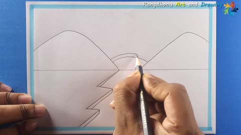 How to Draw Rainbow Scenery || Rongdhonu Scenery Drawing || Painting