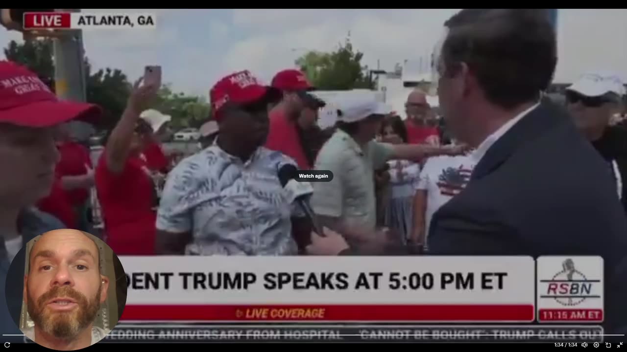 Listen to this man who is on line to see Trump today talk about communism!