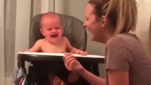 Funny kids laughing