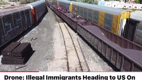 Illegal Immigrants Heading to US on Cargo Train in Northeast Mexico