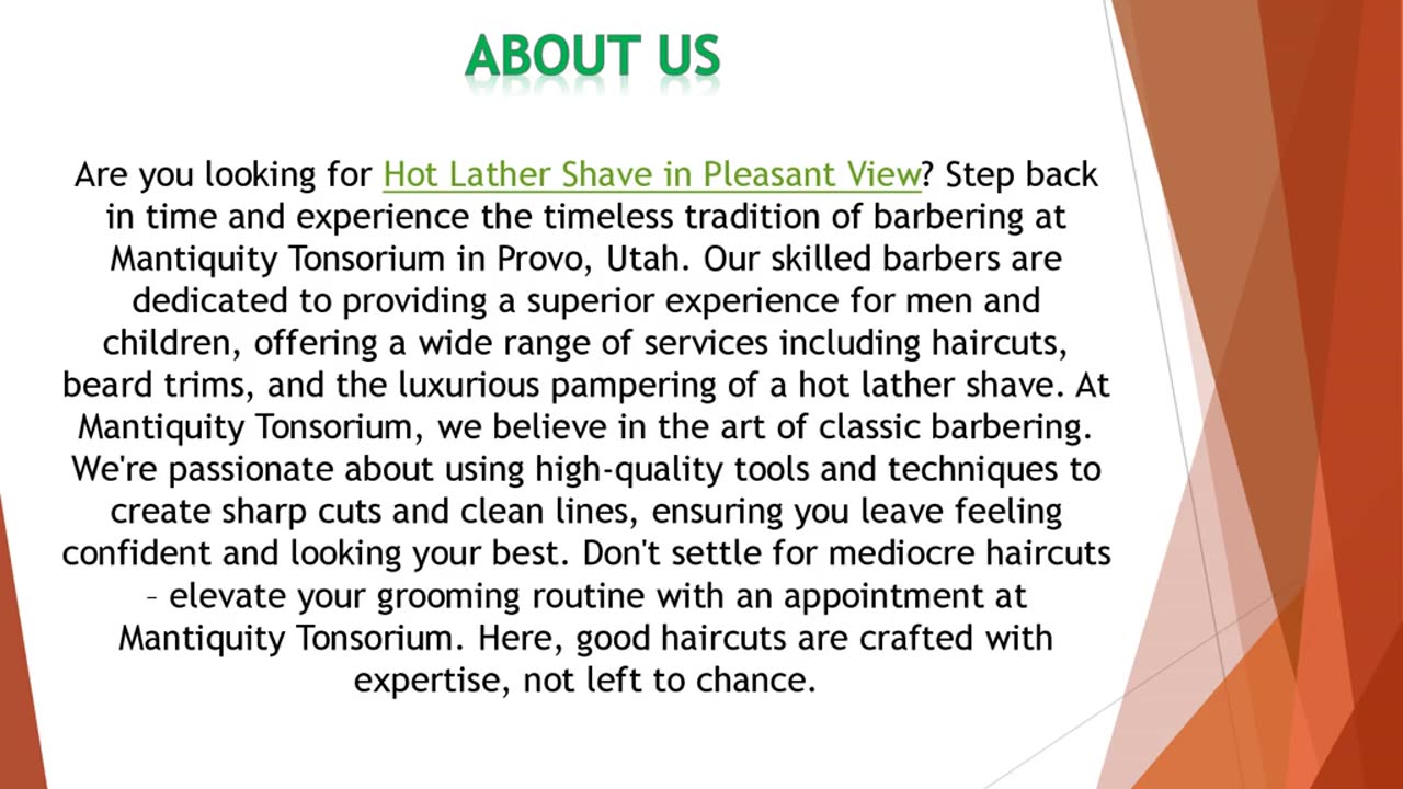 Are you looking for Hot Lather Shave in Pleasant View?